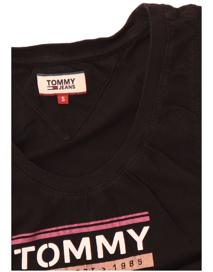 TOMMY HILFIGER Damen Graphic Vest Top UK 8 Small Schwarz