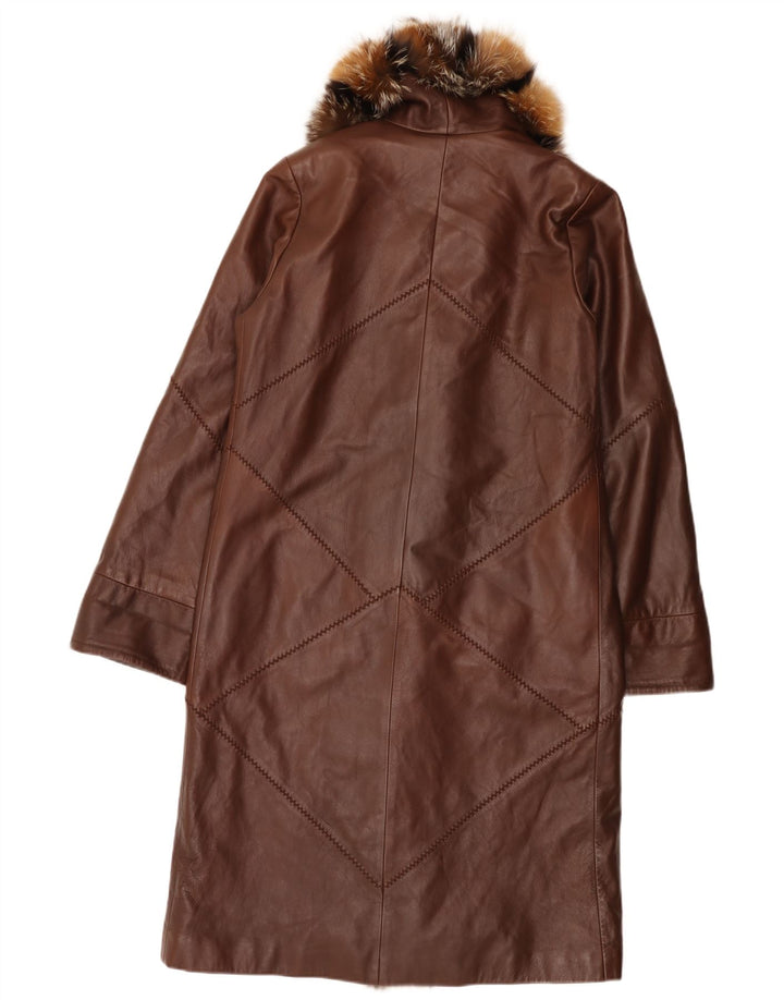 Anna Paola Damen Ledermantel IT 44 Mittelbraun
