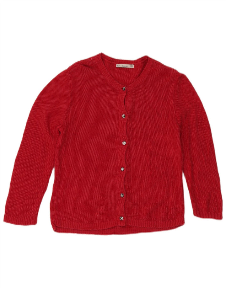 Zara Damen-Cardigan-Pullover UK 10 Kleine rote Viskose