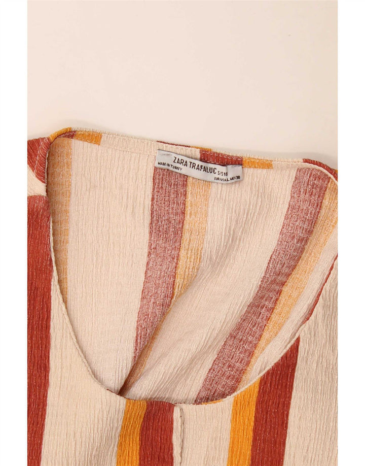 Übergroßes Blusenoberteil für Damen von Zara, Gr. 40, Größe S, Beige, gestreift