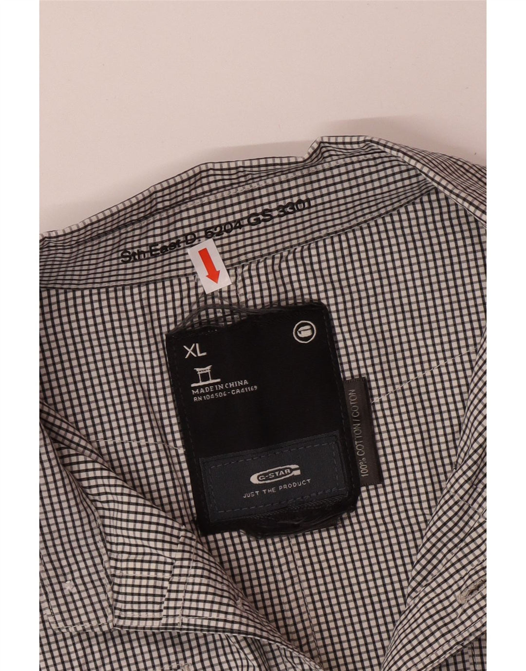 G-STAR Herrenhemd XL, schwarz kariert, Baumwolle