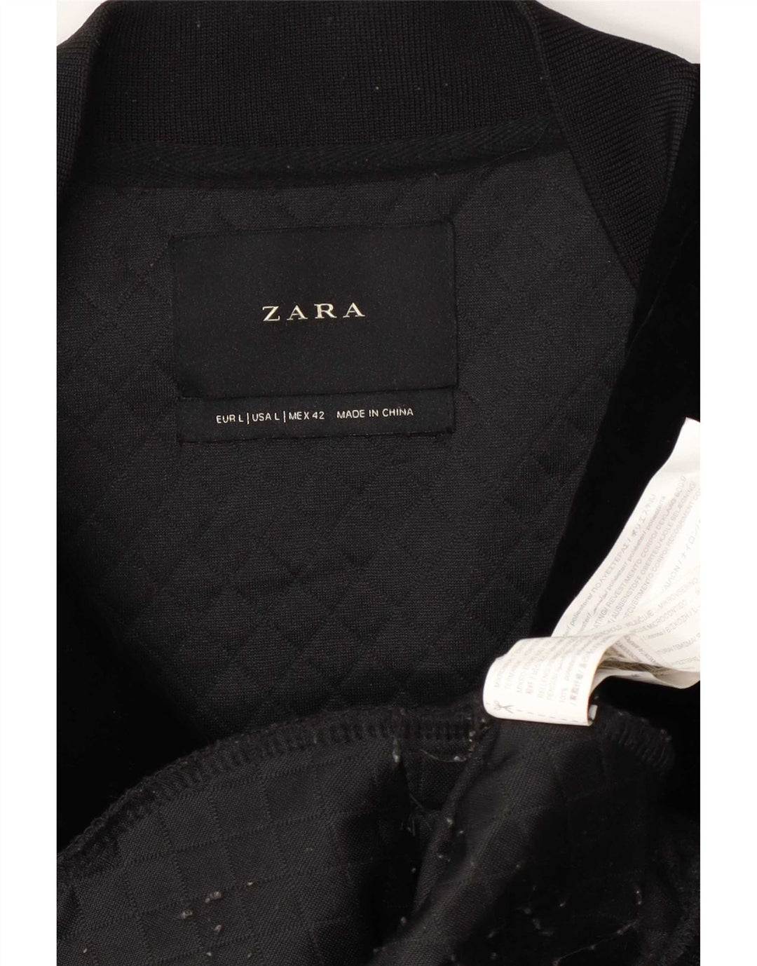 Zara Herren Bomberjacke UK 40 Large Schwarz Polyester