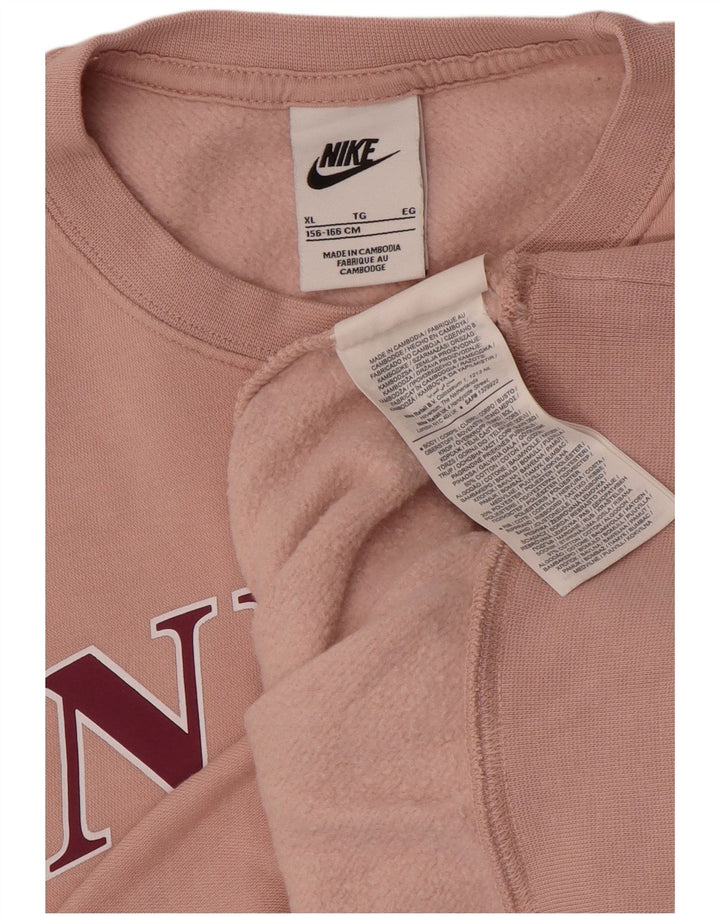 NIKE Mädchen-Sweatshirt mit übergroßem Grafikmotiv, 13–14 Jahre, XL, Rosa, Baumwolle