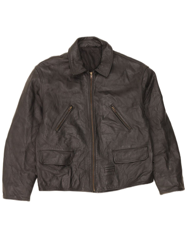 Vintage Herren Lederjacke UK 36 Small Schwarz