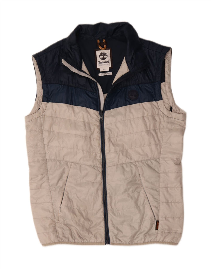 Timberland Herren Wattierte Weste UK 38 Mittelweißes Colourblock-Polyester