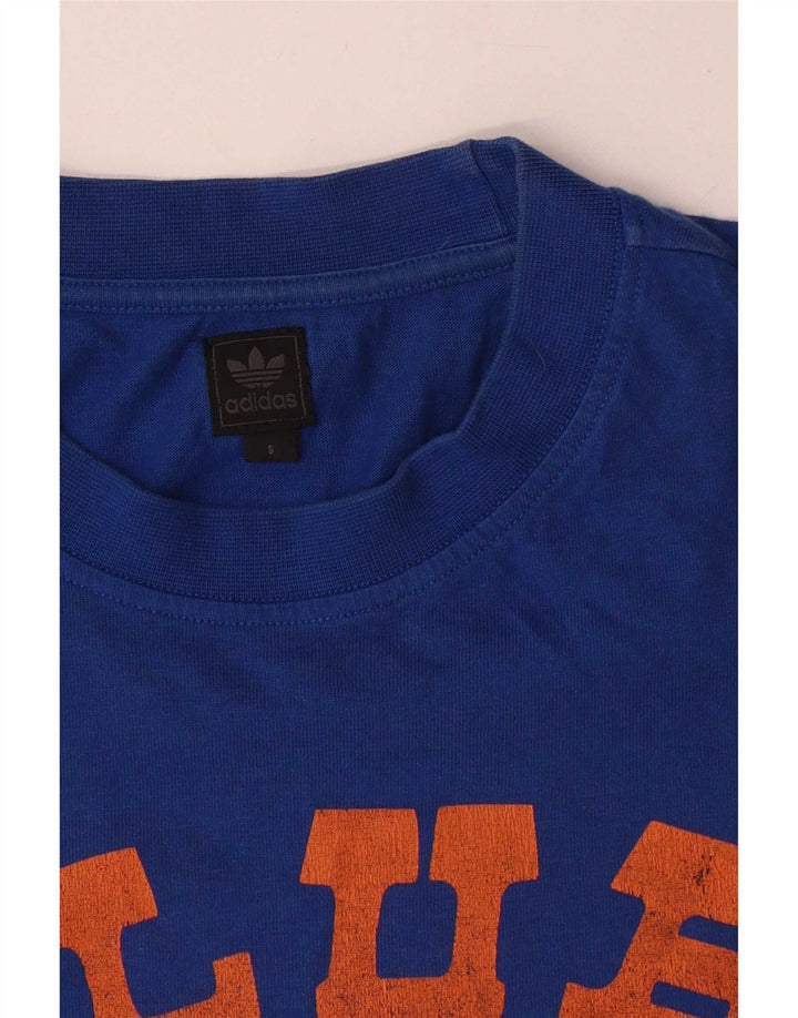 Adidas Herren Grafik T-Shirt Top Small Blau Baumwolle