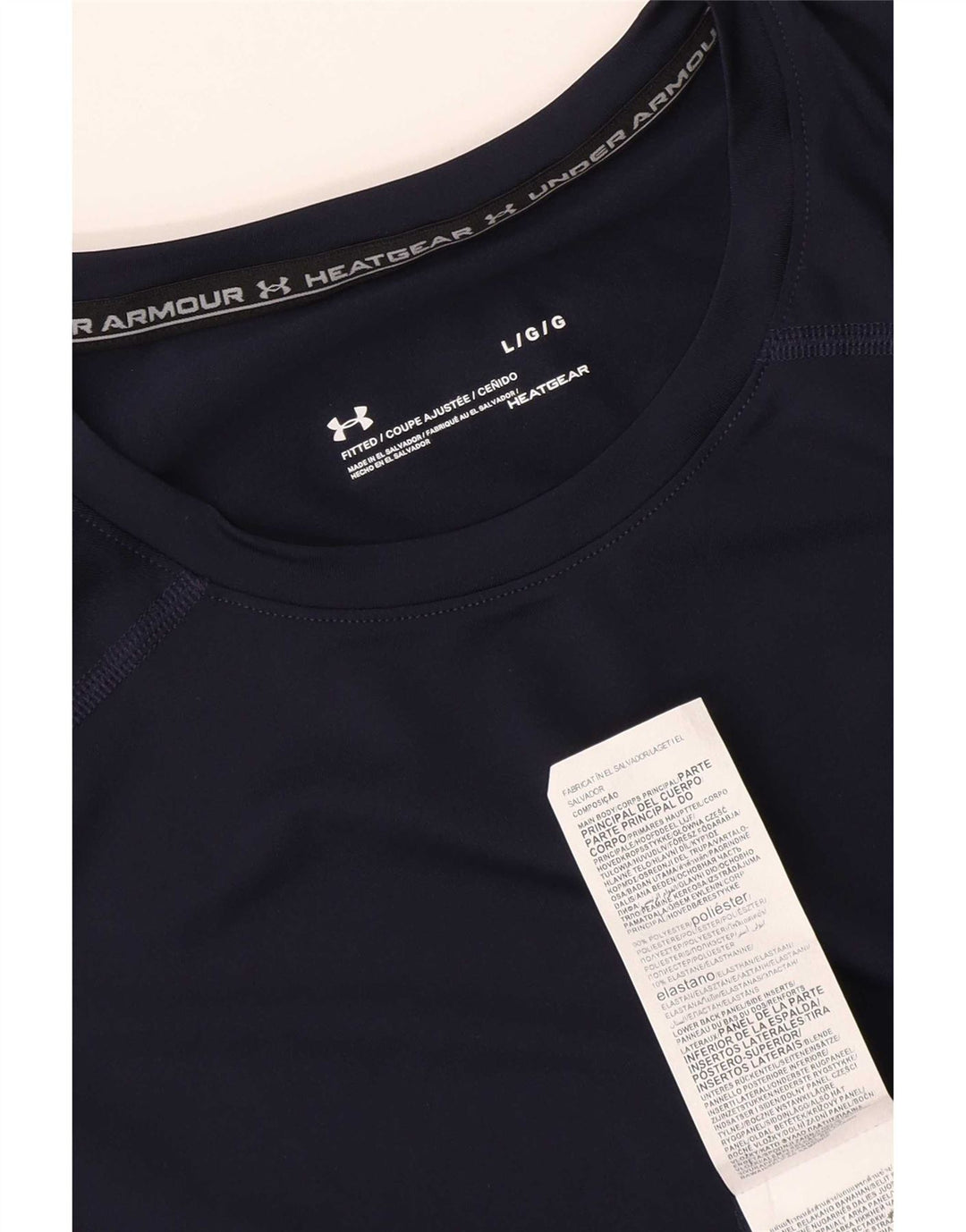 Under Armour Herren Heat Gear T-Shirt Top Large Marineblau Polyester