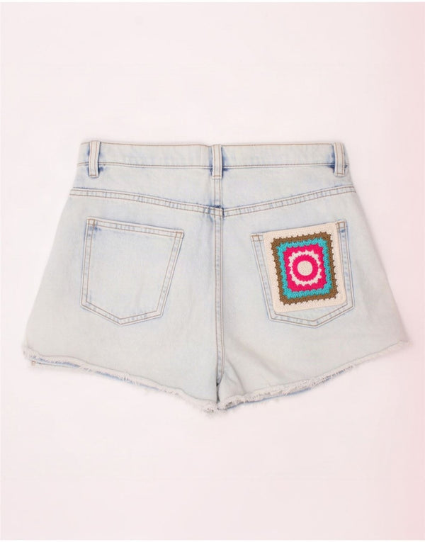 Benetton Jungen-Jeansshorts mit hoher Taille, 13–14 Jahre, 3XL W30, blaue Baumwolle