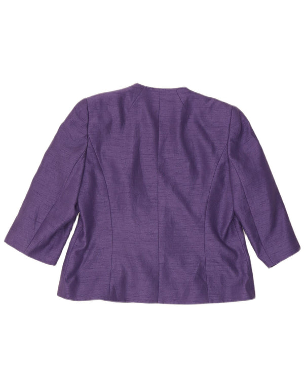 Jacques Vert Damen-Blazerjacke mit 1 Knopf und 3/4-Ärmeln, UK 16, Größe L, Lila
