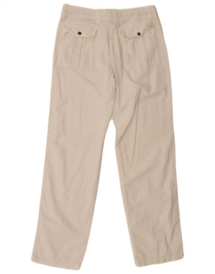 CARRERA Mens Straight Trousers W31 L32 White Cotton