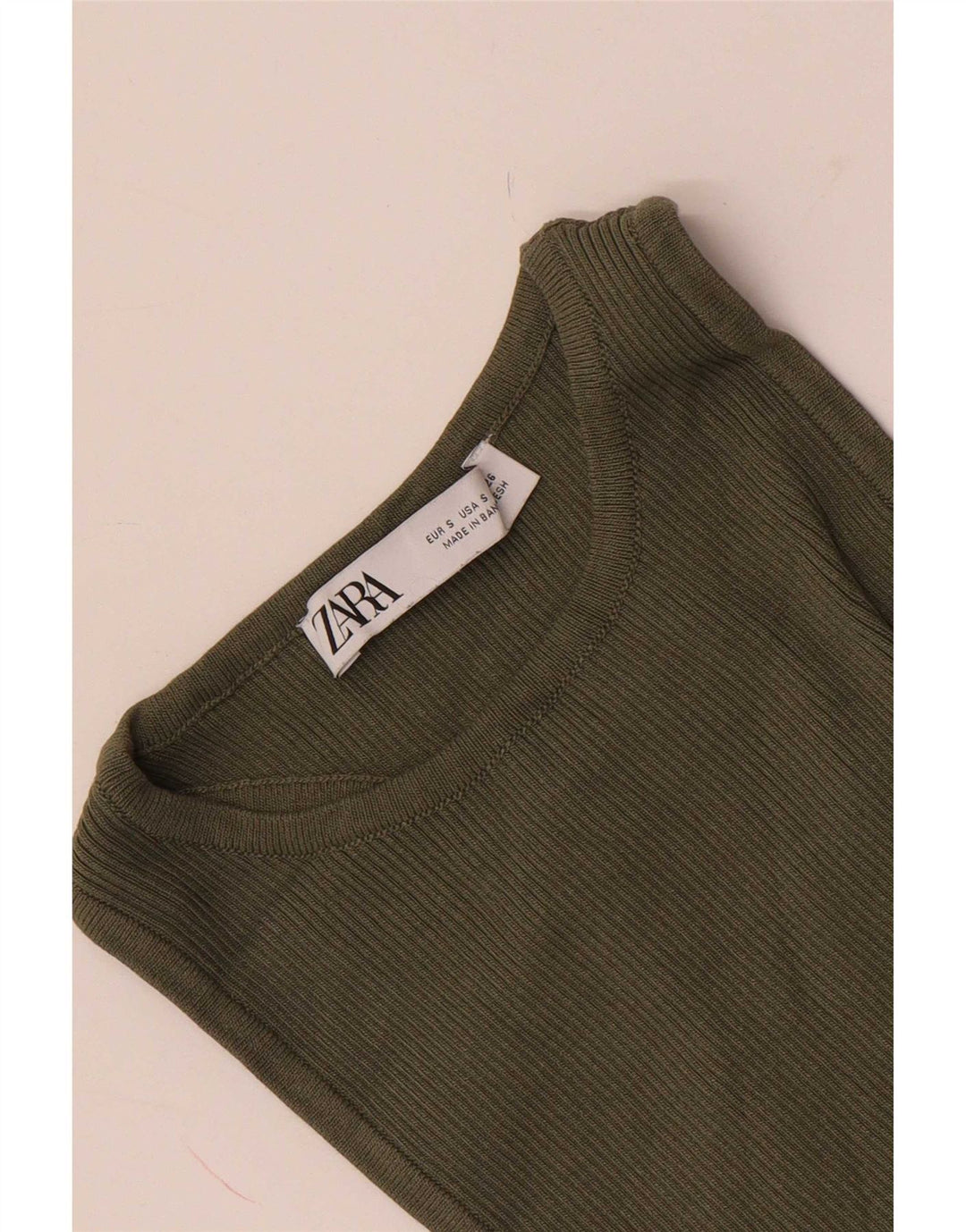Zara Damen Weste Top UK 8 Small Khaki