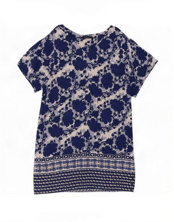 Marks & Spencer Damen-Etuikleid, Gr. 46, Marineblau, Blumenmuster, Viskose