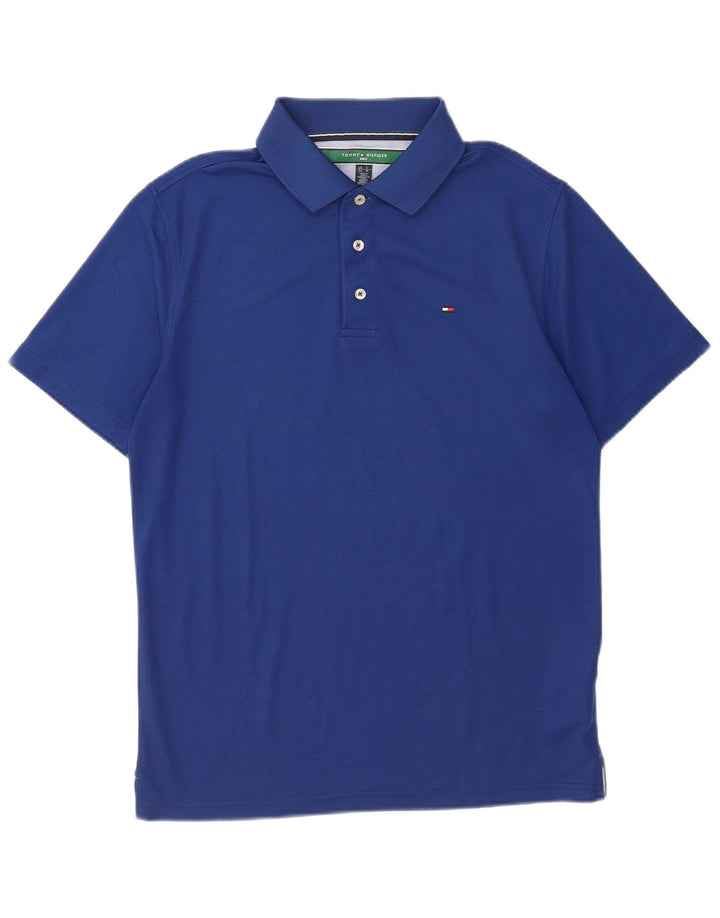 Tommy Hilfiger Herren Golf-Poloshirt Mittelblaues Polyester