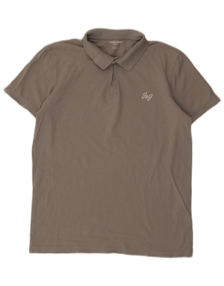 Jack & Jones Herren-Poloshirt, große graue Baumwolle
