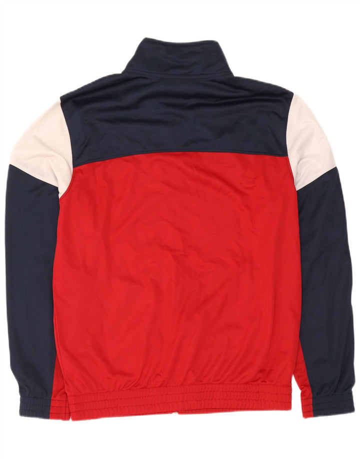 Diadora Herren-Trainingsanzug-Topjacke, großes rotes Farbblock-Polyester