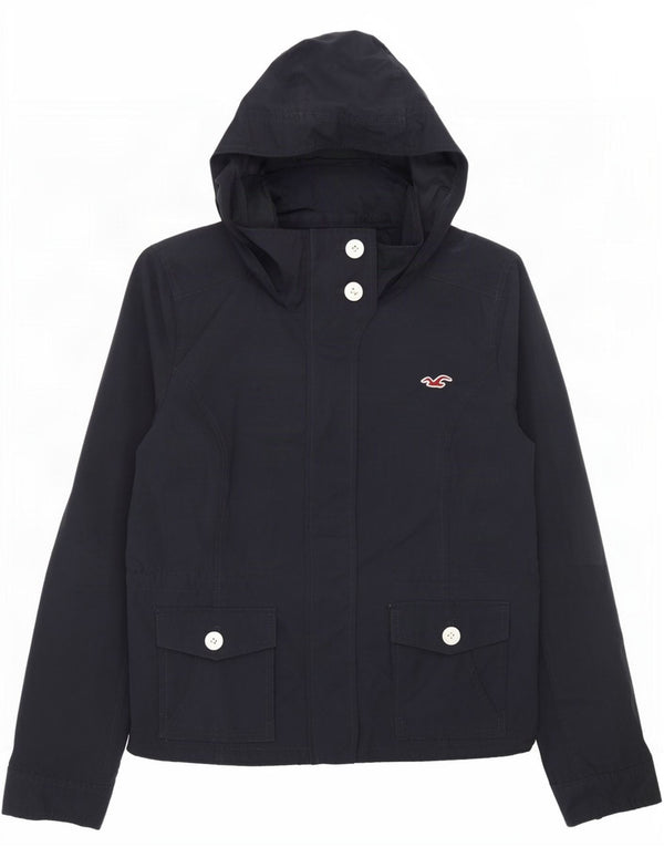 Hollister Damen-Bomberjacke mit Kapuze, UK 14, Größe L, Marineblau, Baumwolle