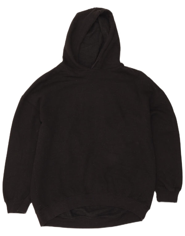 Zara Damen Übergroßer Kapuzenpullover UK 10 Small Schwarz Polyester