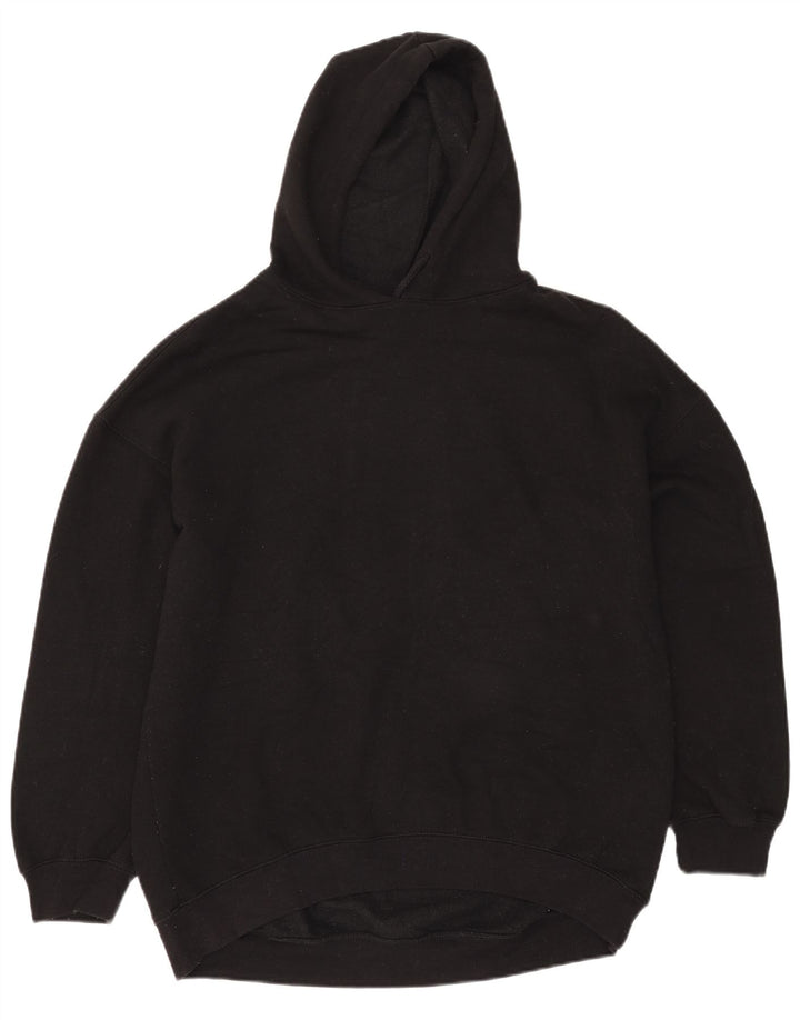 Zara Damen Übergroßer Kapuzenpullover UK 10 Small Schwarz Polyester