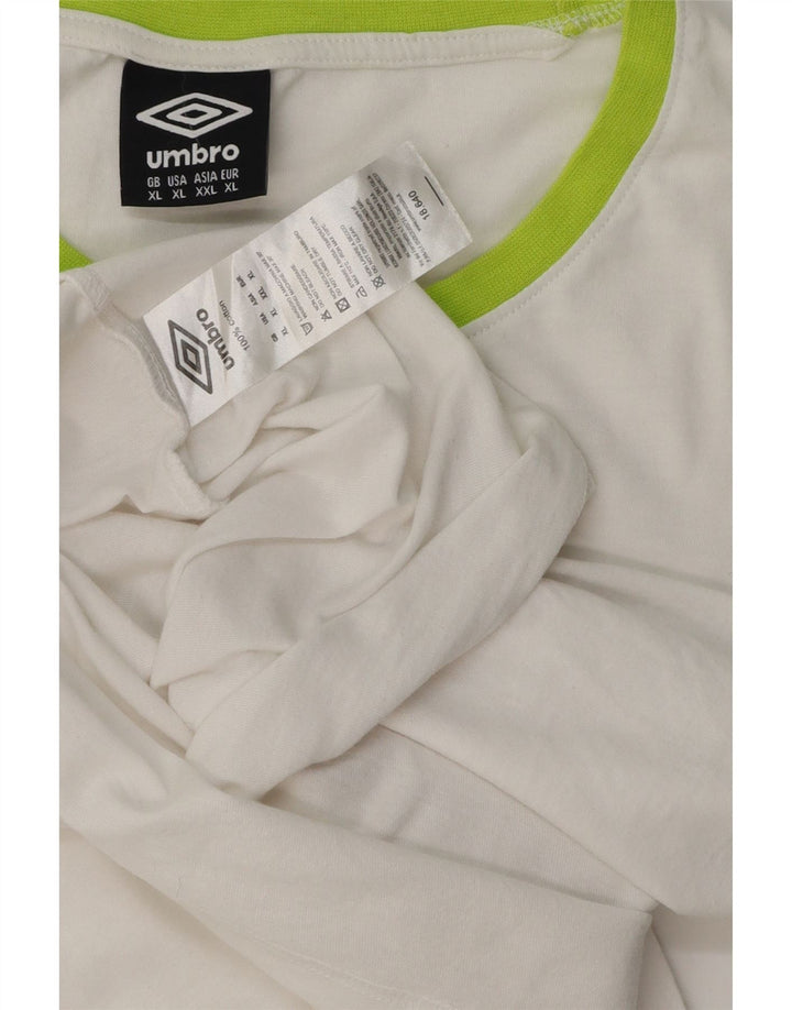 Umbro Womens Graphic T-Shirt Top UK 18 XL Weiße Baumwolle