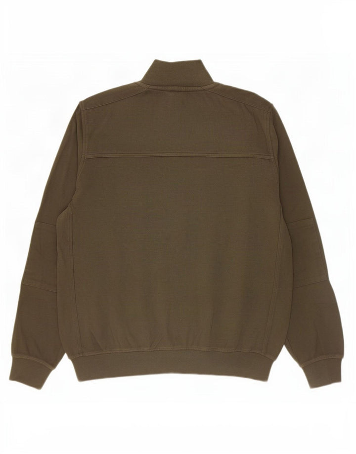 Lacoste Herren-Pullover mit Knopfkragen, Größe 4, mittlere Khaki-Baumwolle