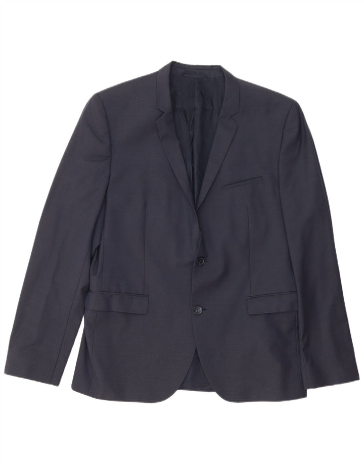 Hugo Boss Herren-Blazer mit 2 Knöpfen, UK 54, 2XL, marineblaue Wolle