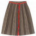 Vintage Damen A-Linienrock IT 42 Medium W25 Schwarze Hahnentrittwolle