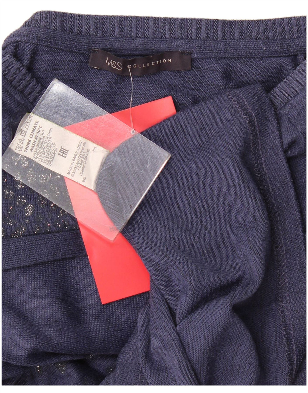 Marks & Spencer Damen Langarm-Tunika-Oberteil UK 10 Small Marineblau