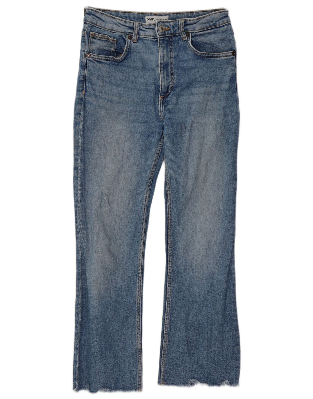 ZARA Womens Crop Bootcut Jeans EU 38 Small W28 L25 Blue Cotton