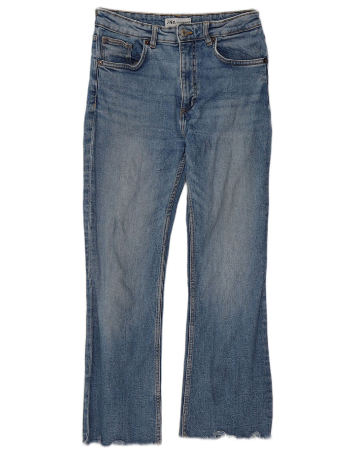 ZARA Womens Crop Bootcut Jeans EU 38 Small W28 L25 Blue Cotton