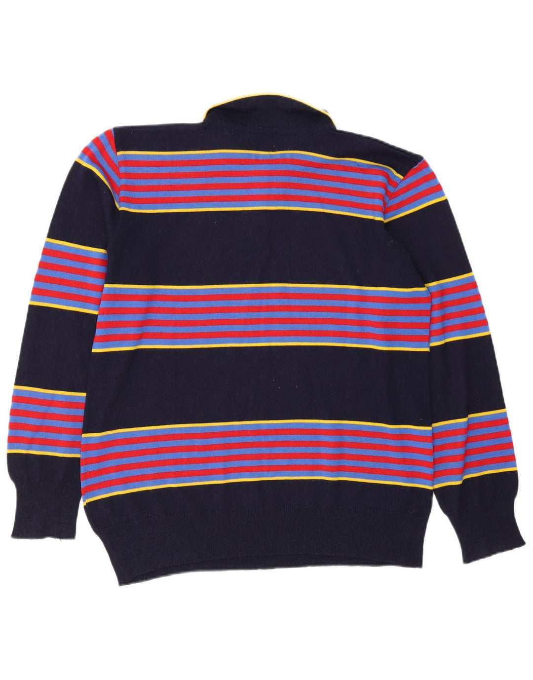 Lemon & Soda Herren-Pullover mit Rollkragen, Mittelblau, gestreift, Wolle