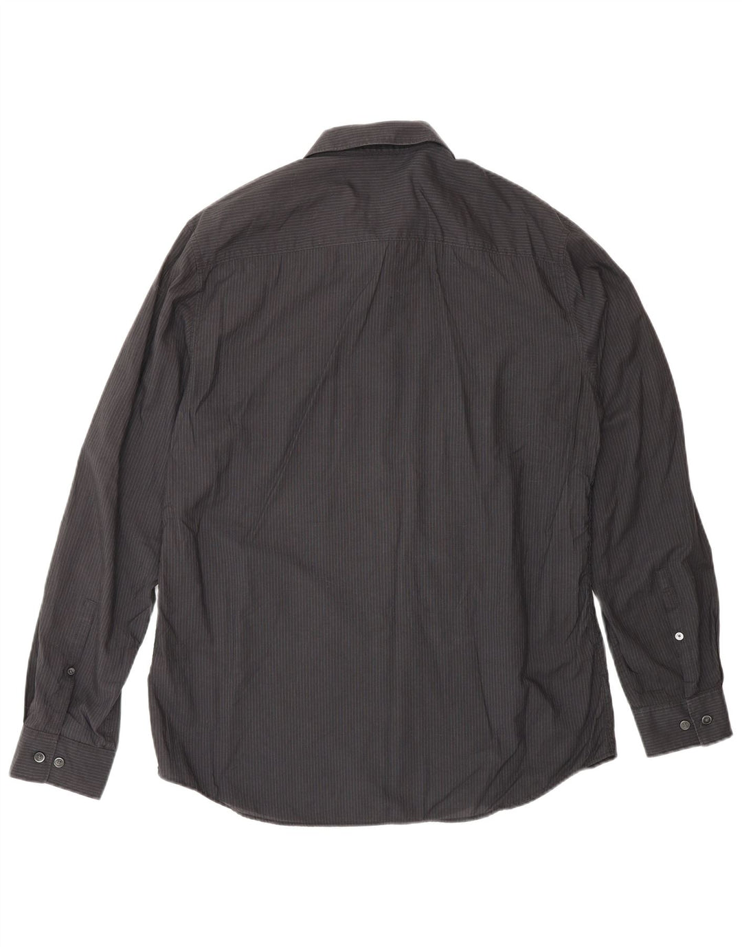 CALVIN KLEIN Herrenhemd mittelschwarz gestreift aus Baumwolle