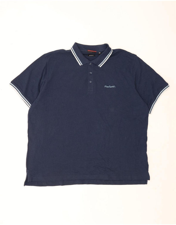 Pierre Cardin Herren-Poloshirt mit normaler Passform, 4XL, marineblau, gestreift, Baumwolle
