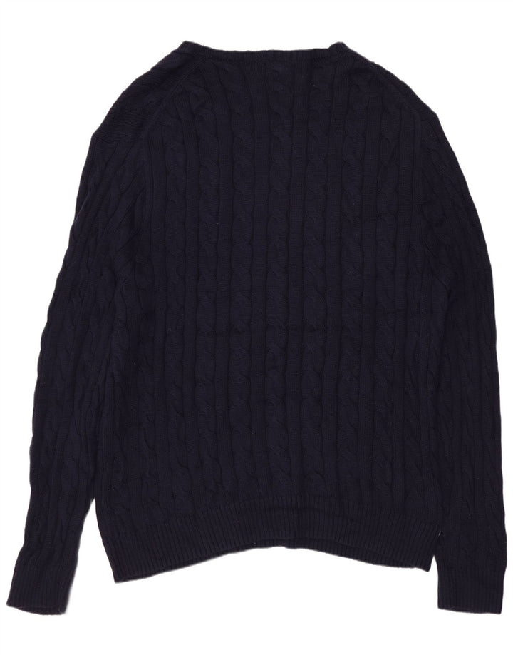 POLO RALPH LAUREN Herren-Pullover mit U-Boot-Ausschnitt, 2XL, marineblaue Baumwolle