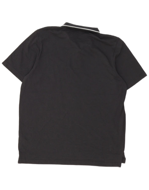 Adidas Mens Polo Shirt Large Black Cotton