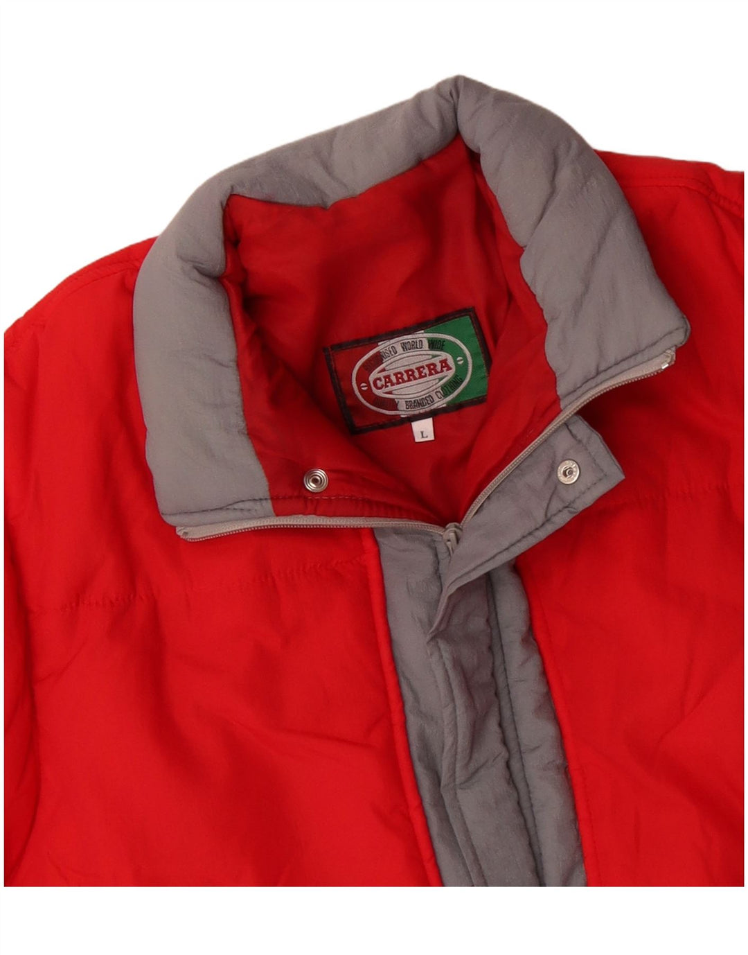 Carrera Herren Wattierte Jacke UK 40 Large Rot Colourblock Polyamid