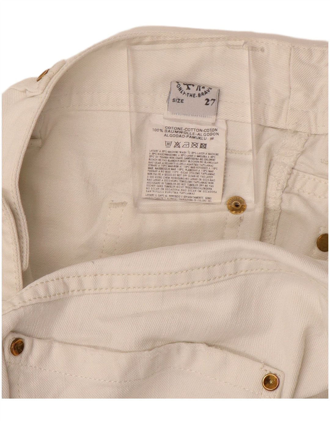 DIESEL Damen Straight Jeans W27 L29 Weiße Baumwolle