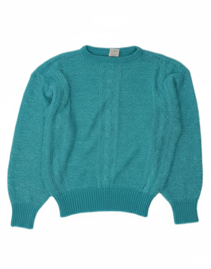 C&A Womens Crew Neck Jumper Sweater UK 14 Medium Blue Acrylic