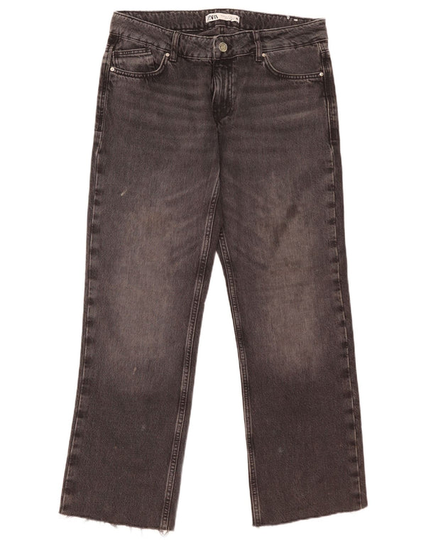 Zara Damen Straight Jeans EU 36 XS W26 L29 Schwarz