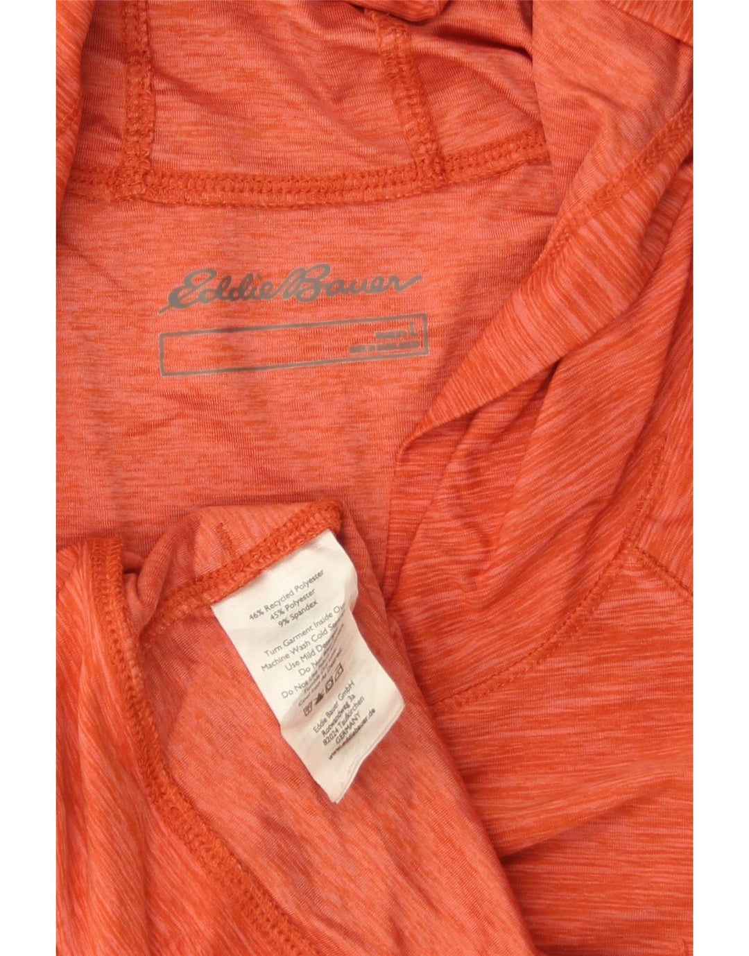 Eddie Bauer Damen Kapuzenpullover UK 16 Large Orange meliert Polyester