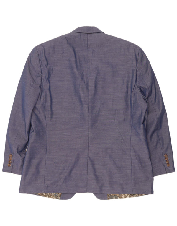 Chaps Herren-Blazer mit 2 Knöpfen, UK 46 3XL, blau geflecktes Polyester
