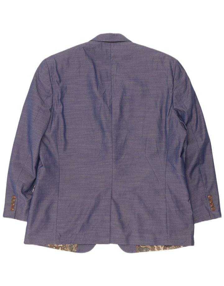 Chaps Herren-Blazer mit 2 Knöpfen, UK 46 3XL, blau geflecktes Polyester
