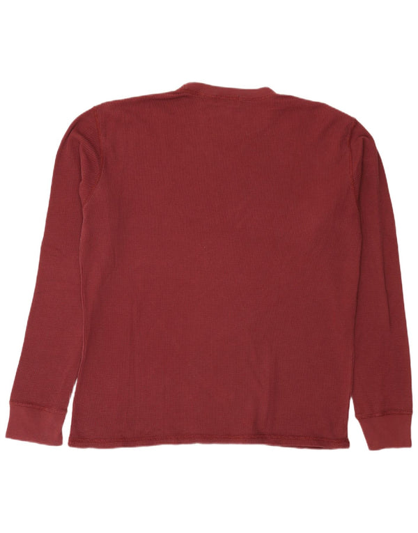 Ralph Lauren Herren-Top, langärmelig, 2XL, Burgunderrot, Baumwolle