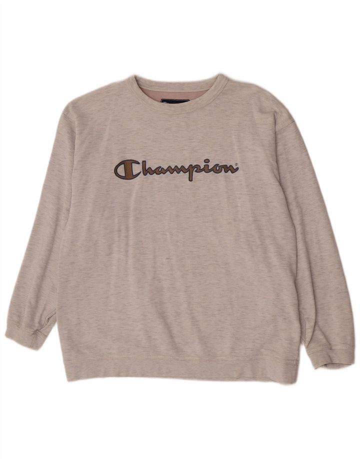 Champion Herren-Sweatshirt mit Grafik, groß, grau gesprenkelte Baumwolle