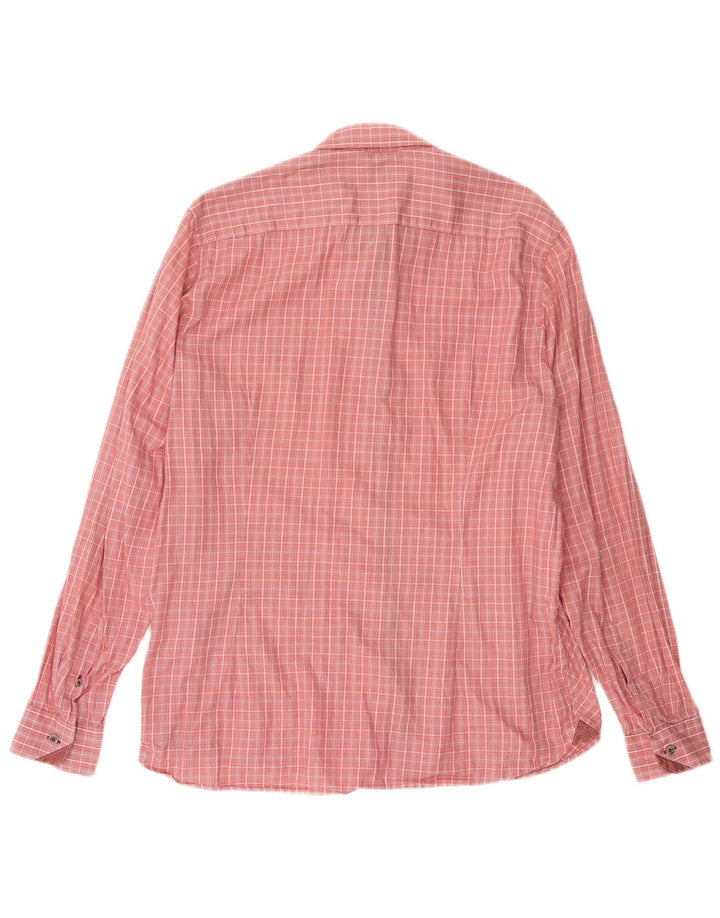 TED BAKER Herrenhemd Größe 5 XL rosa karierte Baumwolle