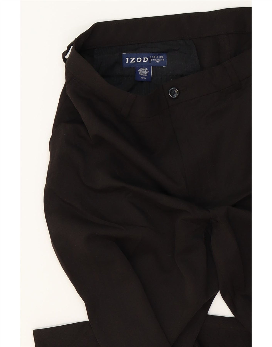 IZOD Mens Straight Chino Trousers W38 L32 Black Polyester Vintage Izod and Second-Hand Izod from Messina Hembry 
