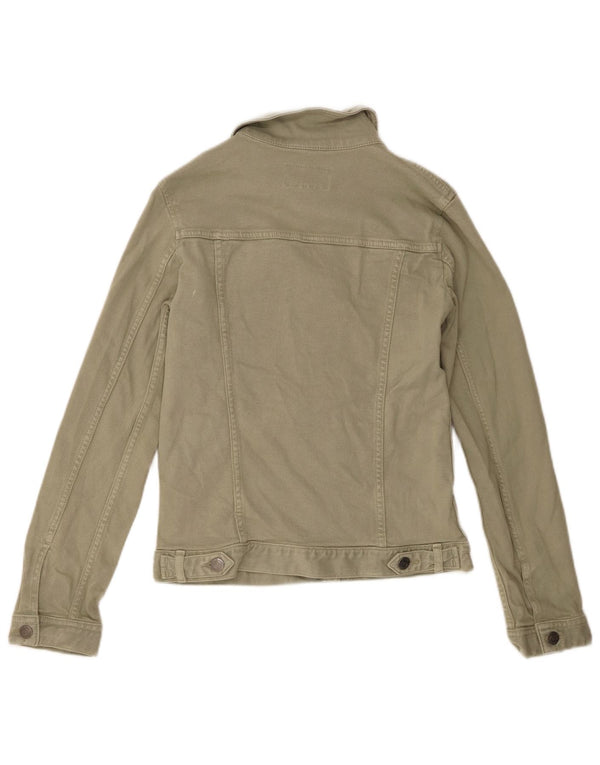 Fat Face Damen Jeansjacke UK 6 XS Khaki Baumwolle