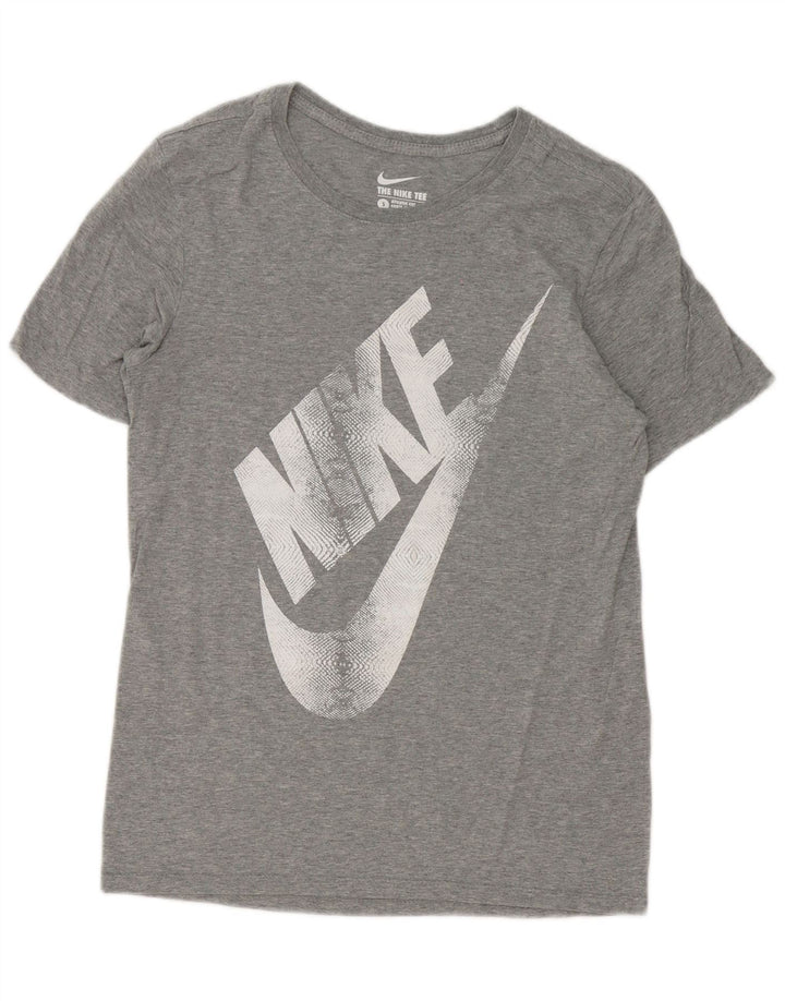 Nike Herren-T-Shirt mit sportlichem Schnitt und Grafik, Größe S, Grau meliert
