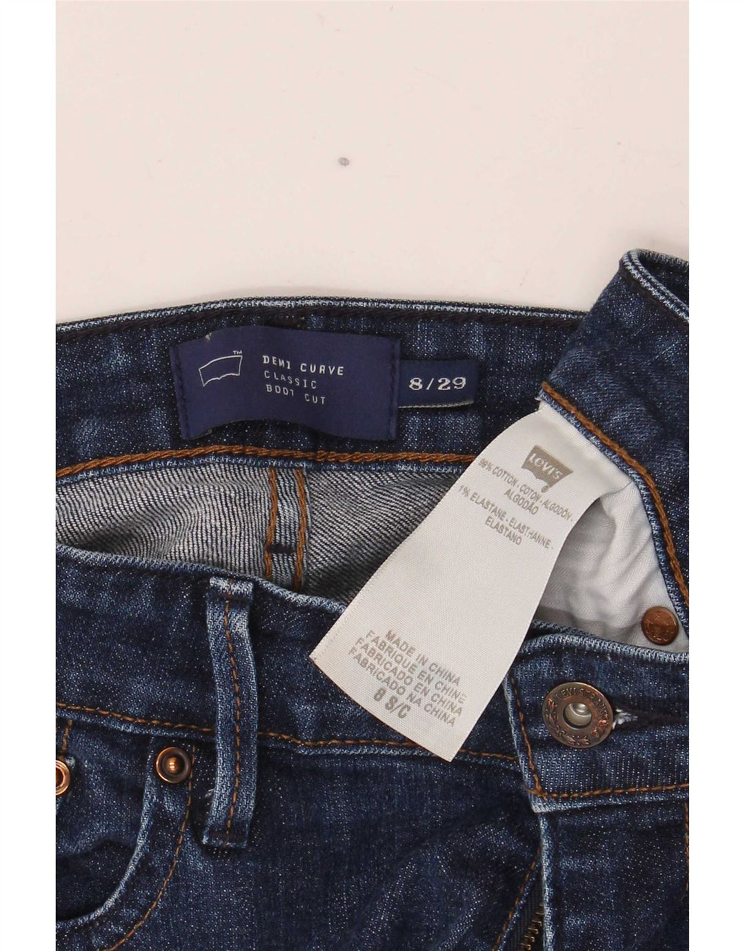 Levi's Damen Demi Curve Bootcut Jeans US 8 Medium W29 L30 Marineblau