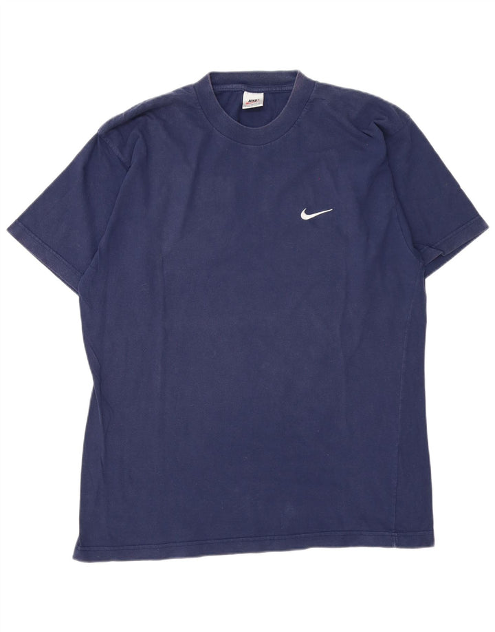 Nike Herren T-Shirt Top Large Marineblau Baumwolle