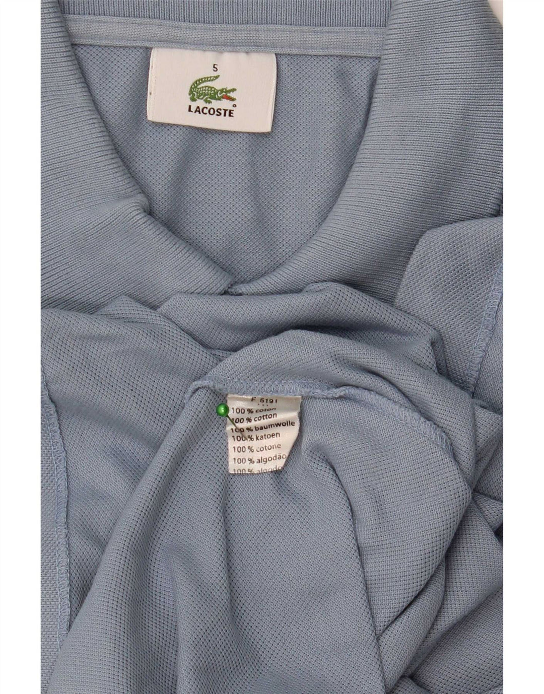 Lacoste Herren-Poloshirt, Größe 5, groß, blaue Baumwolle